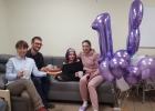 Świętujemy urodziny Albiny (od lewej: Ewa, Staszek, Albina, Svieta)